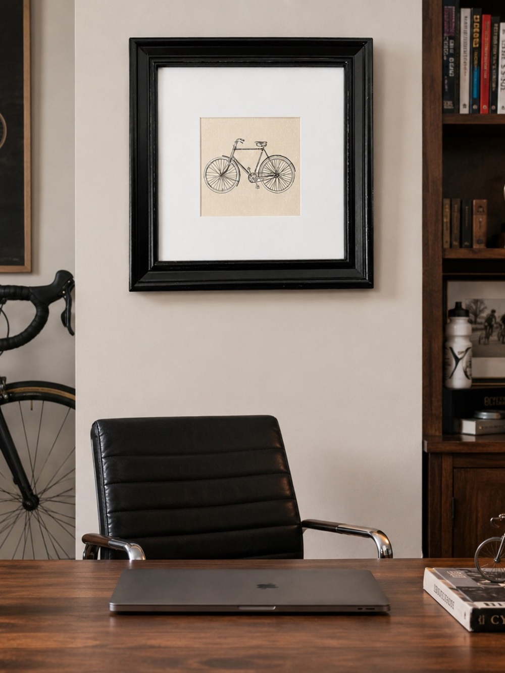 Framed Art Bicycle Art office decor bicyclist gift cyclist decor shelf decor